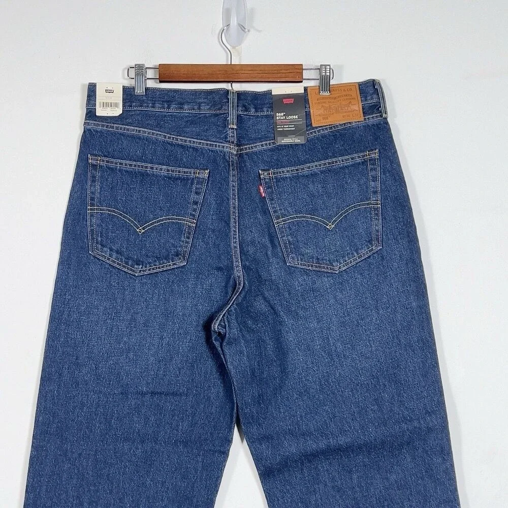 Levis Premium‎ 568 Stay Loose Jeans Mens Sz 36x32 Blue Denim 100% Cotton